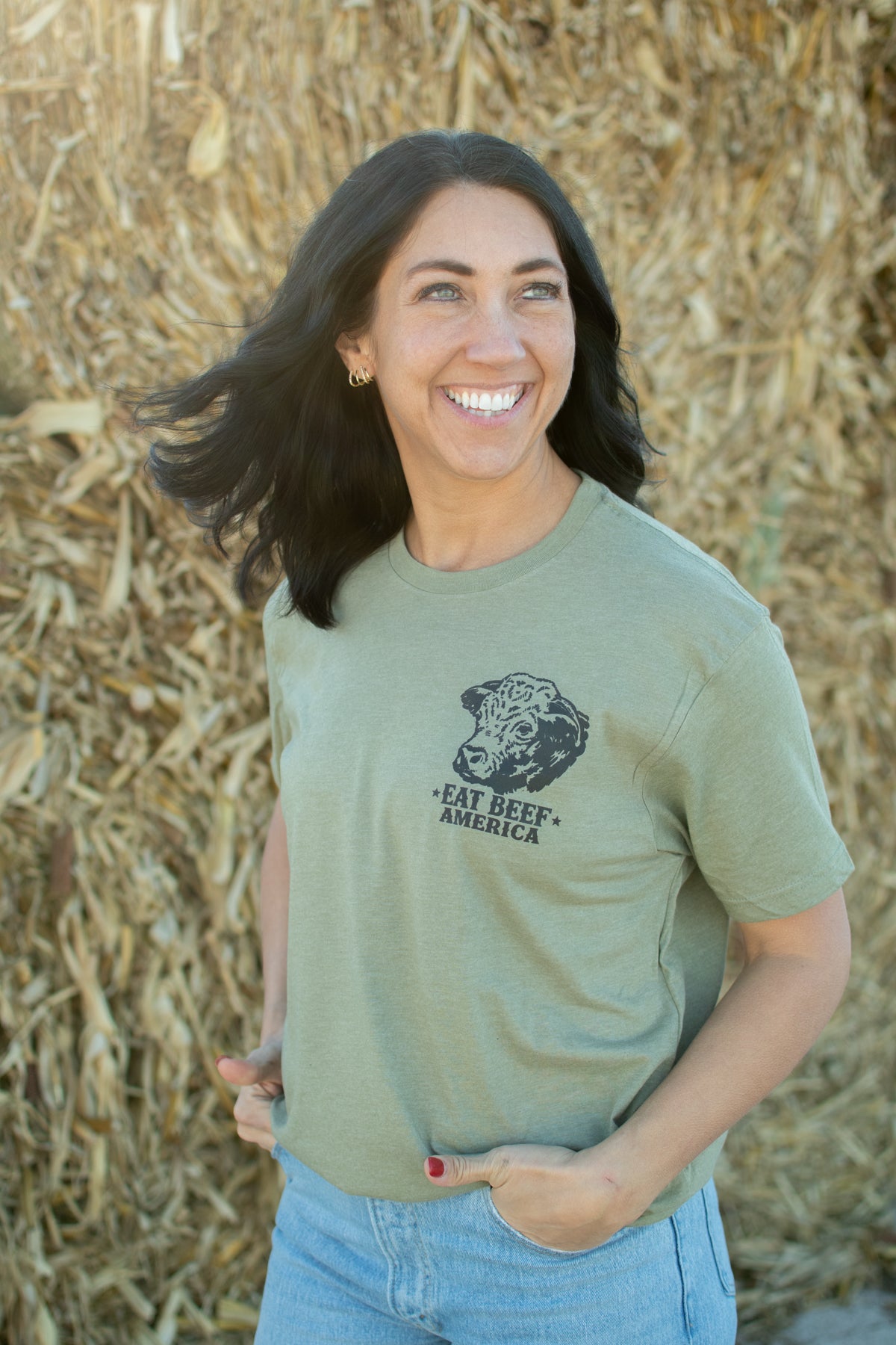 Hereford 'Eat Beef America' Green Essentials Tee