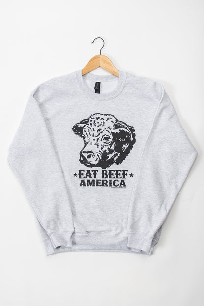 Hereford 'Eat Beef America' Ash Crewneck