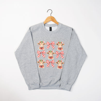 Highland Cow & Bows Crewneck - American Farm Company