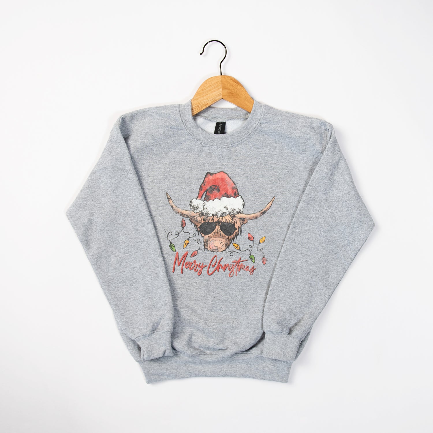 Highland Cow Retro Christmas Crewneck - American Farm Company