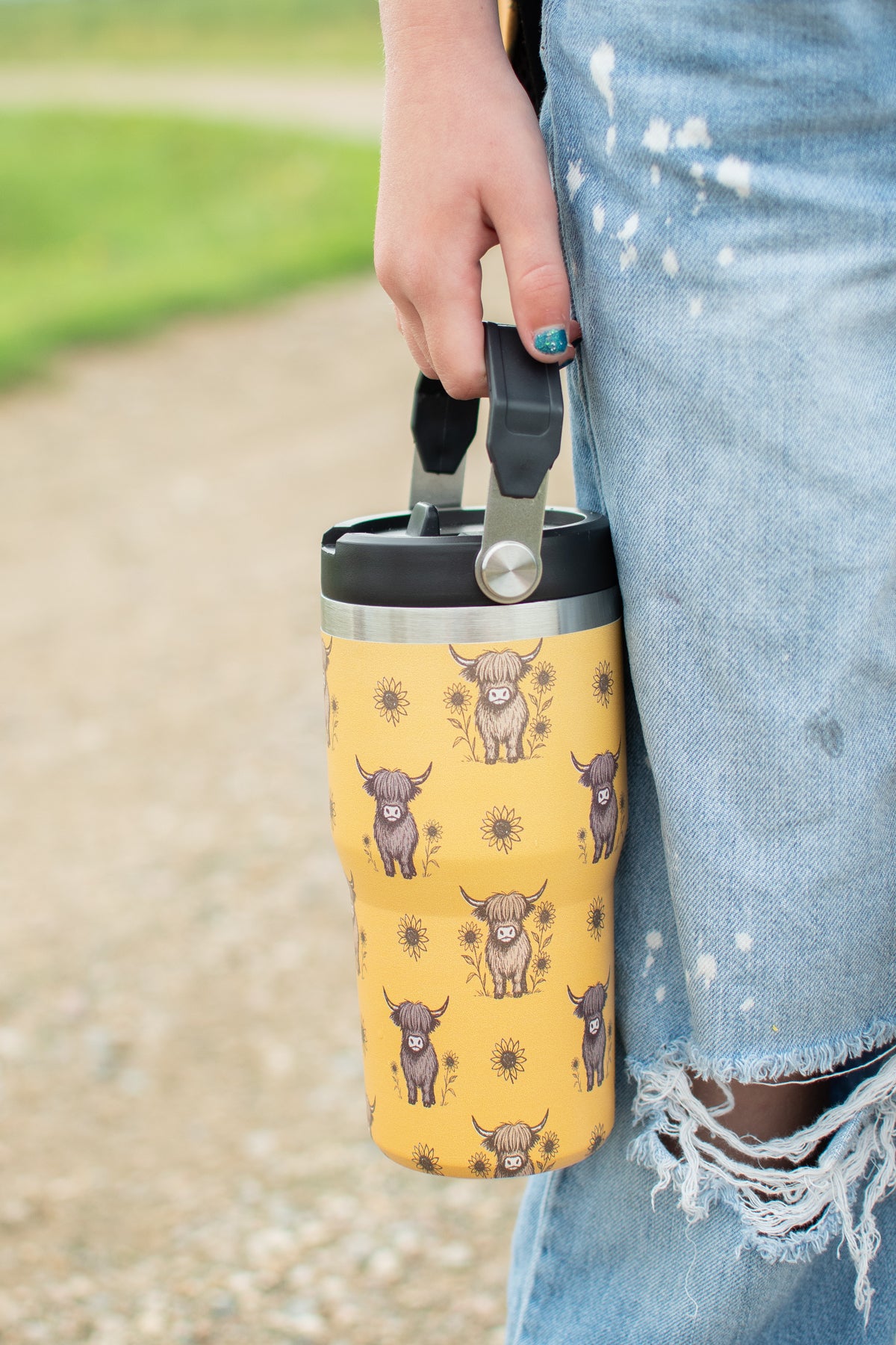Highlands + Sunflowers 20oz Kids Bucket Handle Tumbler