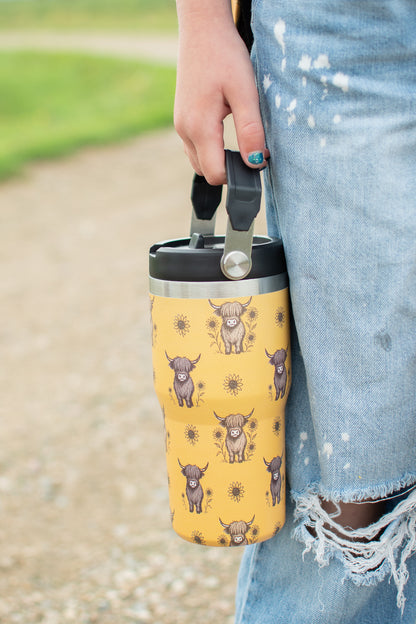 Highlands + Sunflowers 20oz Kids Bucket Handle Tumbler