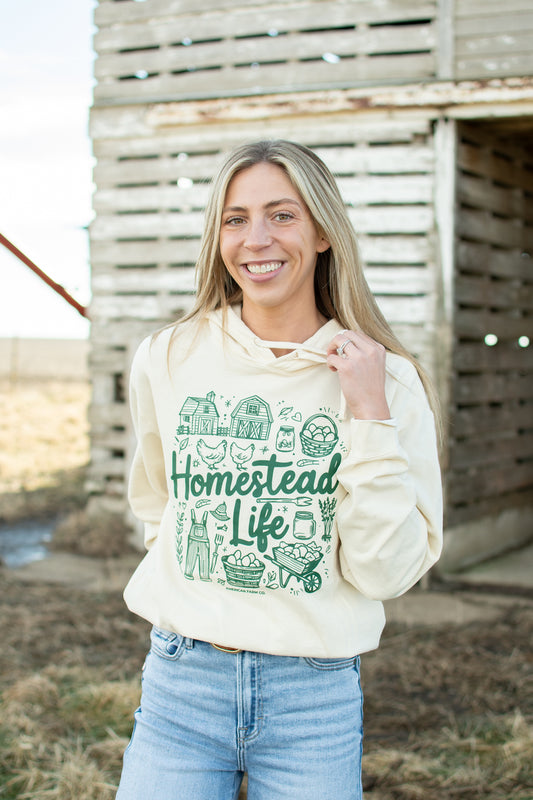 'Homestead Life' Ivory Hoodie