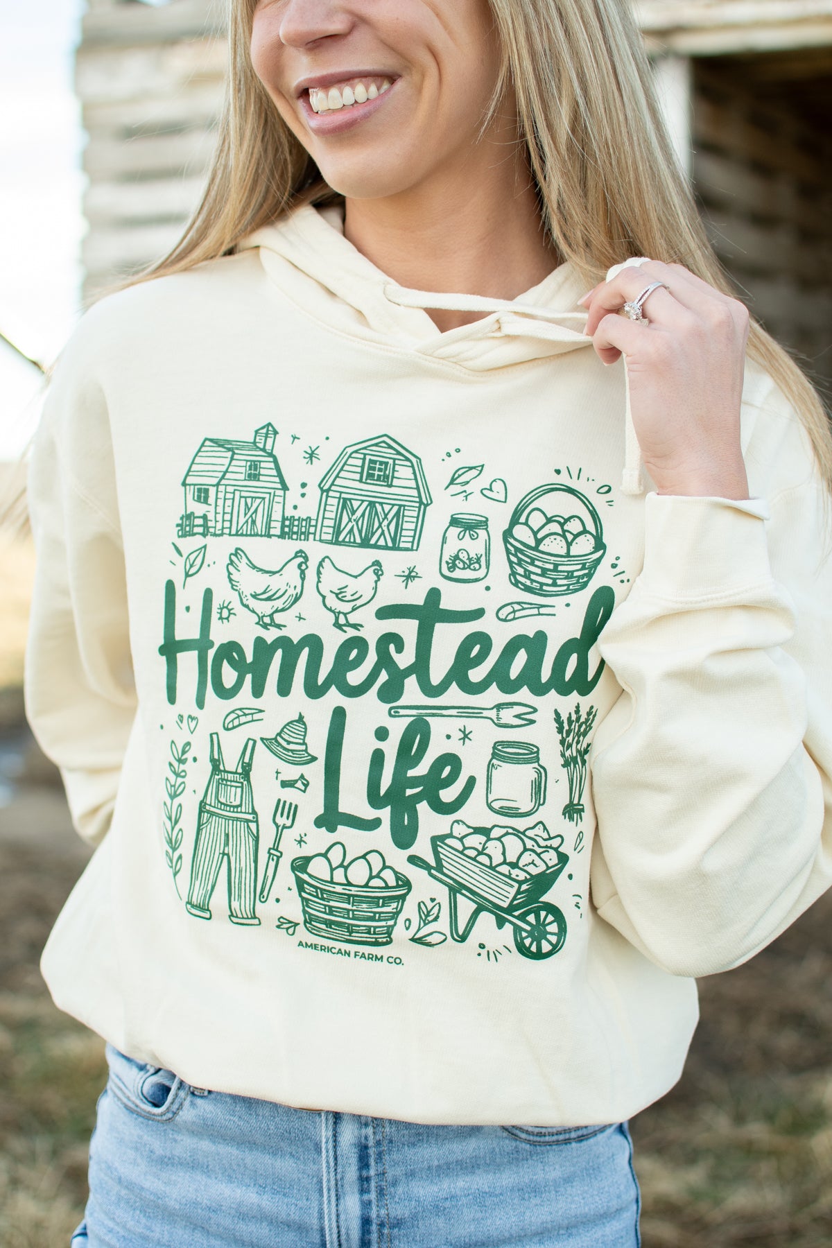 'Homestead Life' Ivory Hoodie