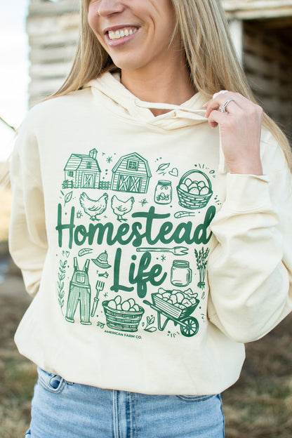 'Homestead Life' Ivory Hoodie