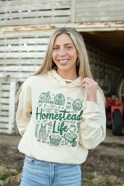 'Homestead Life' Ivory Hoodie