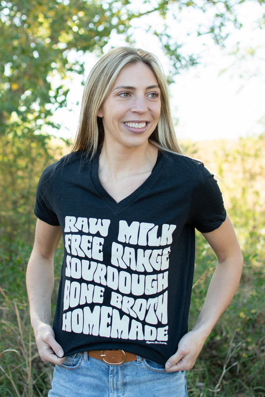 Homestead Lifestyle Black V-Neck Tee