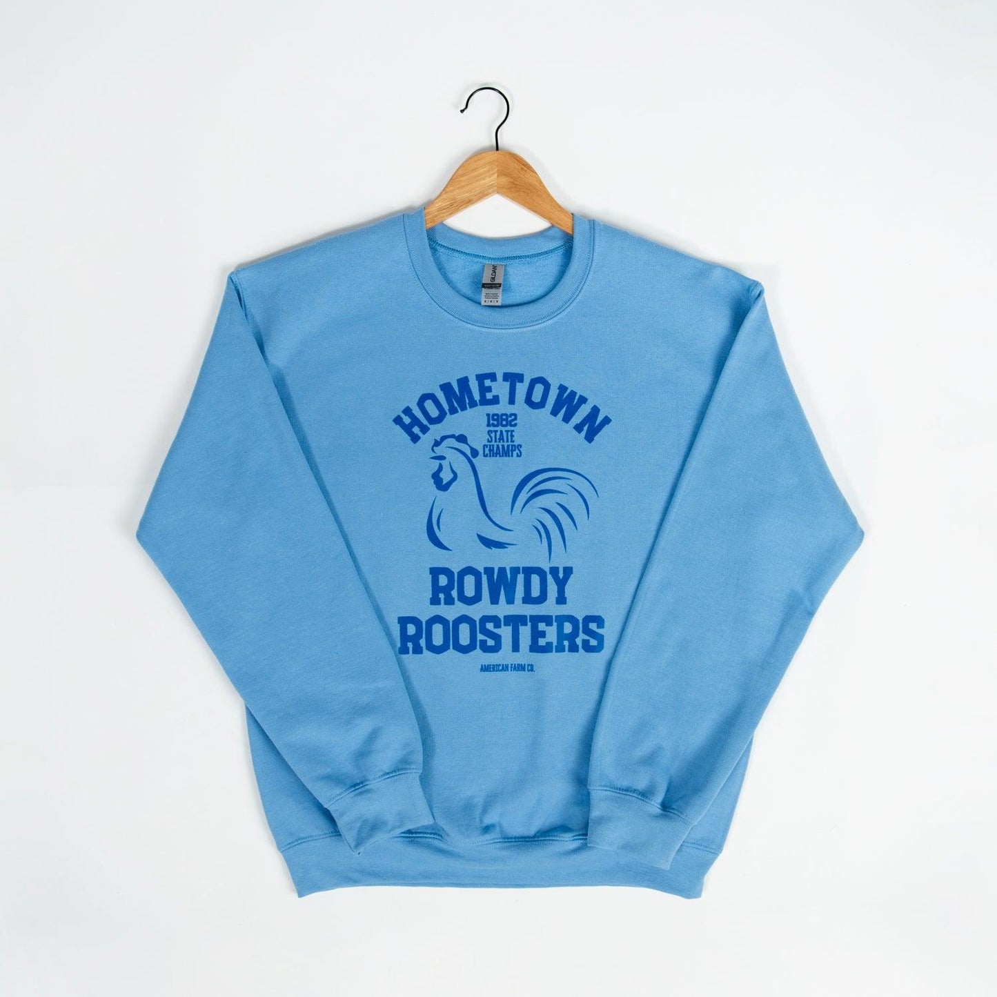 Hometown Rowdy Roosters Blue Crewneck - American Farm Company