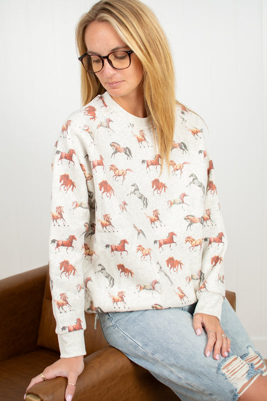 Horse Print Sweatshirt