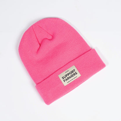 Hot Pink ‘Support Farmers’ Beanie - American Farm Company