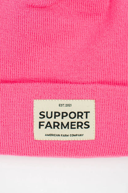 Hot Pink ‘Support Farmers’ Beanie