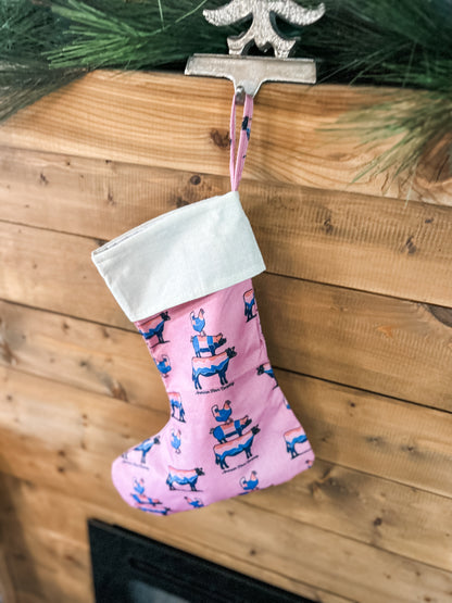 Retro Stacked Animal Christmas Stocking