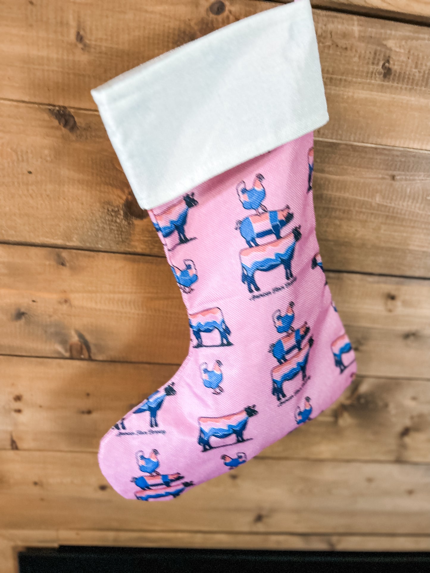 Retro Stacked Animal Christmas Stocking