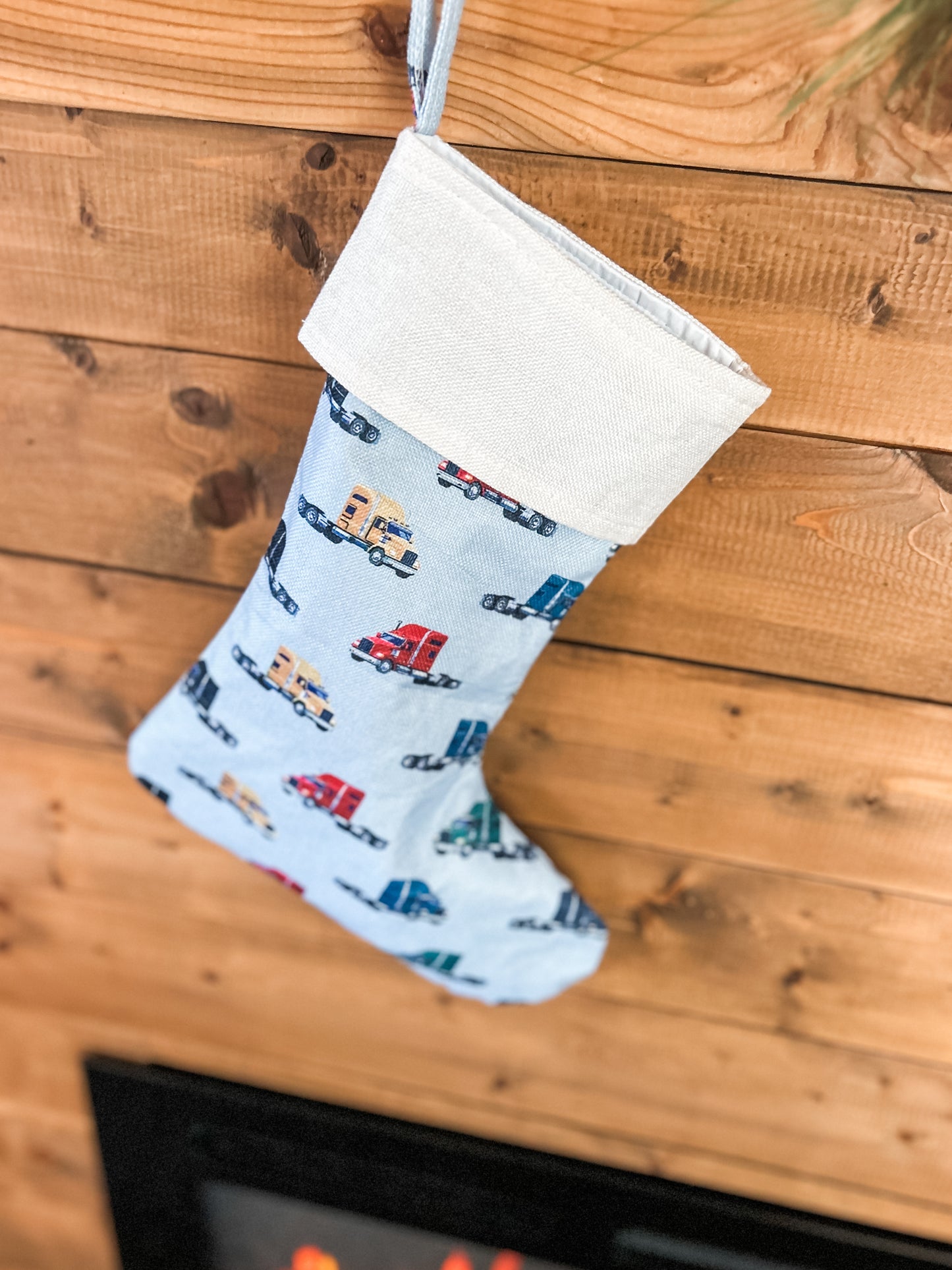 Semi-Truck Christmas Stocking