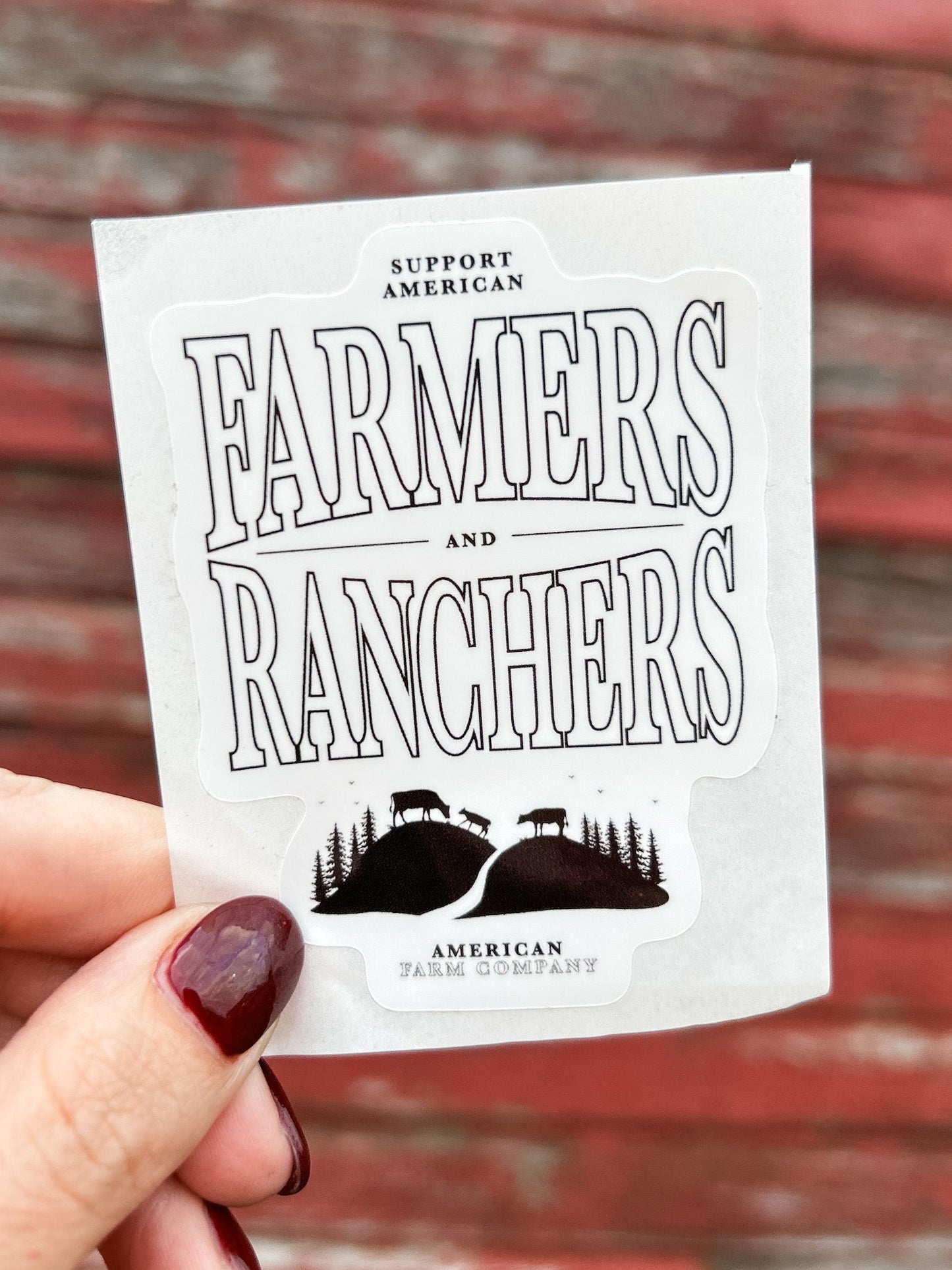 'Support American Farmers & Ranchers' Landscape Sticker