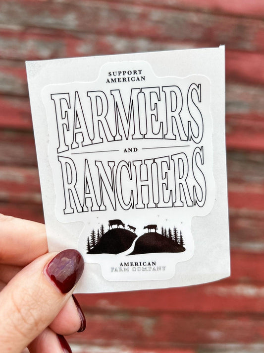 'Support American Farmers & Ranchers' Landscape Sticker - American Farm Company