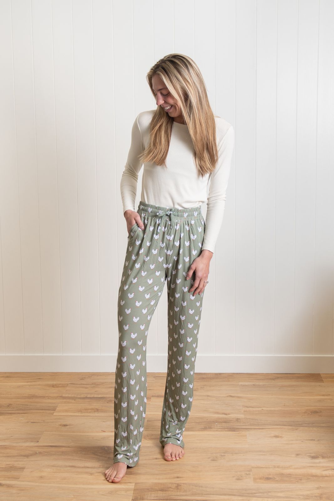 Sage Chicken Adult Bamboo Pajama Pants