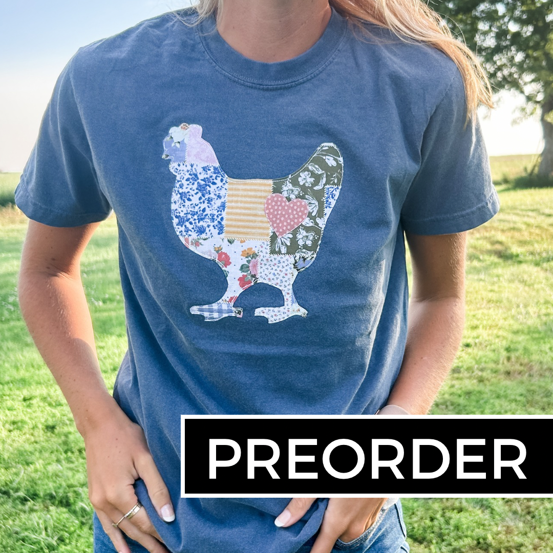 Patchwork Chicken Tee (PREORDER 8/20) - American Farm Company