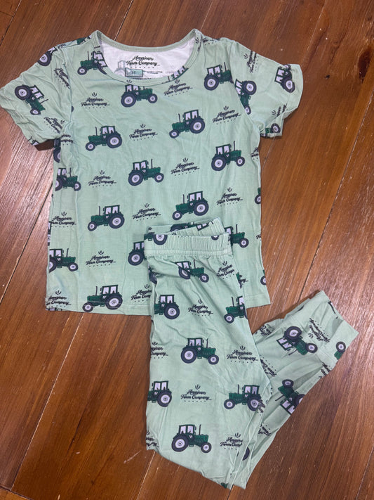 AFC Green Tractor Toddler/Youth Bamboo Pajama Set (short sleeve)