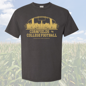 ‘Cornfields And College Football’ Washed Black Tee