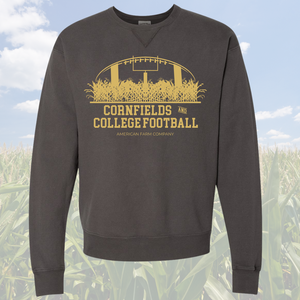 ‘Cornfields and College Football’ Washed Black Crewneck