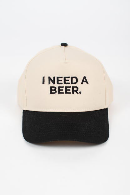 'I Need A Beer.' Embroidered Trucker Hat