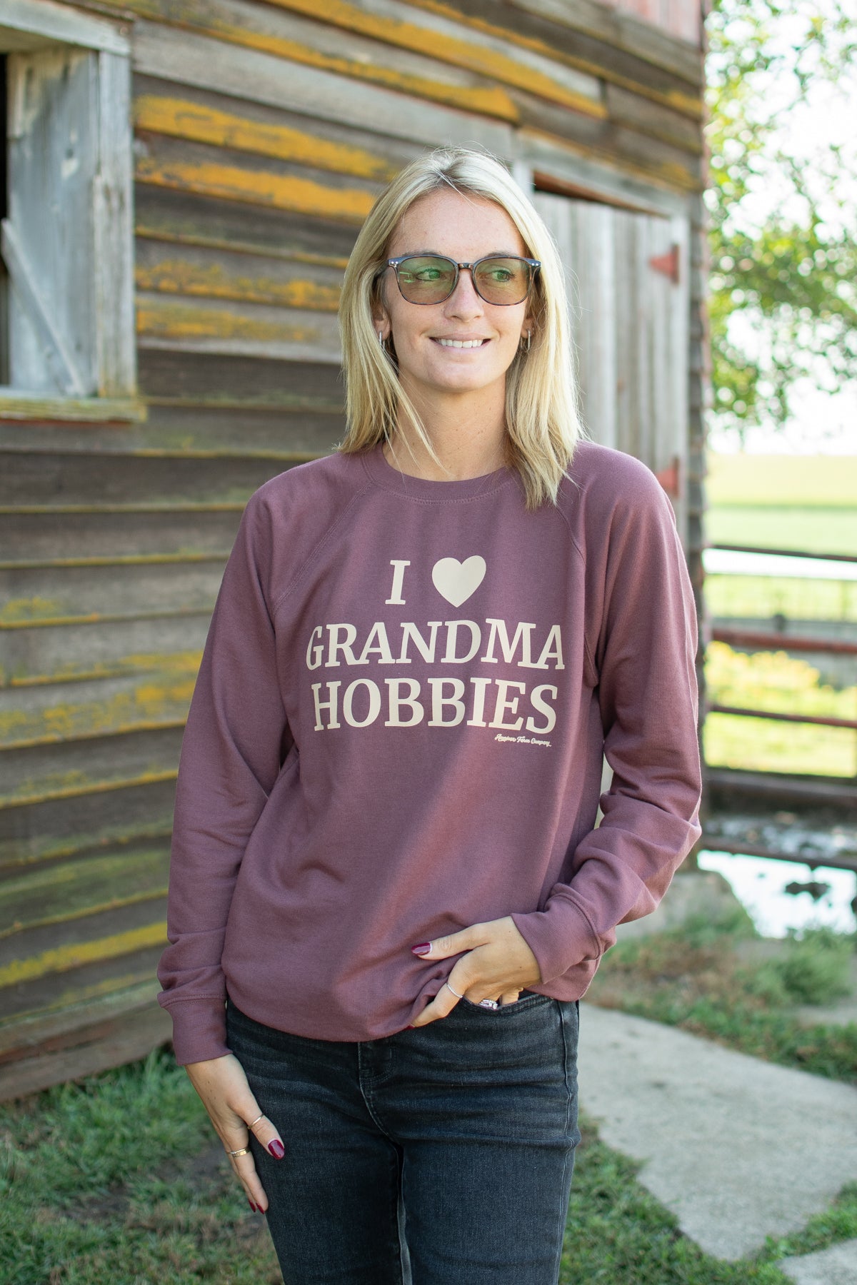 I 🖤 Grandma Hobbies Adult Crewneck