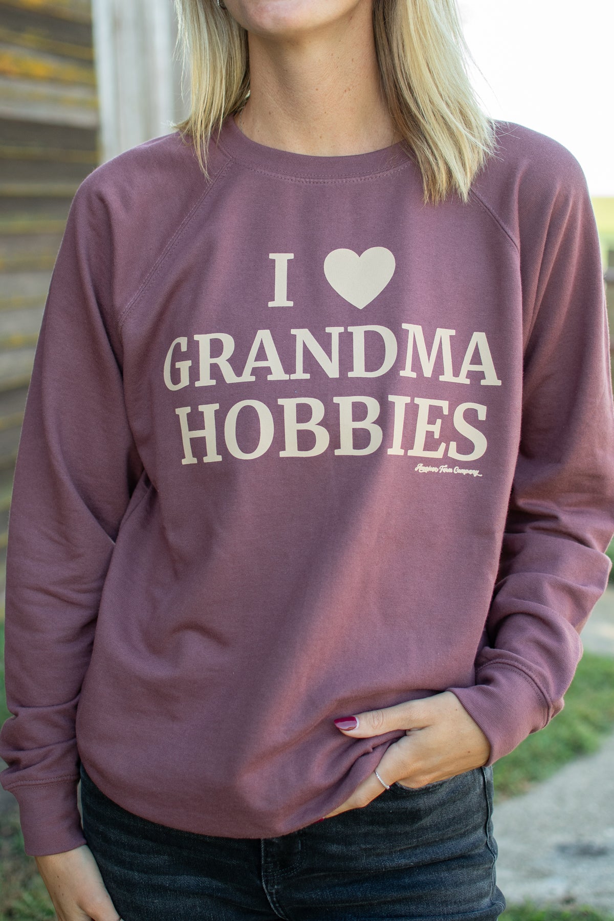 I 🖤 Grandma Hobbies Adult Crewneck