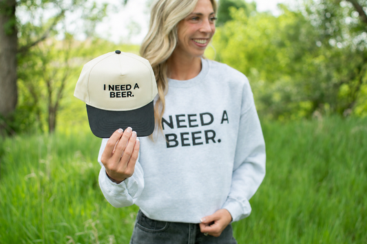 I Need A Beer.' Embroidered Trucker Hat