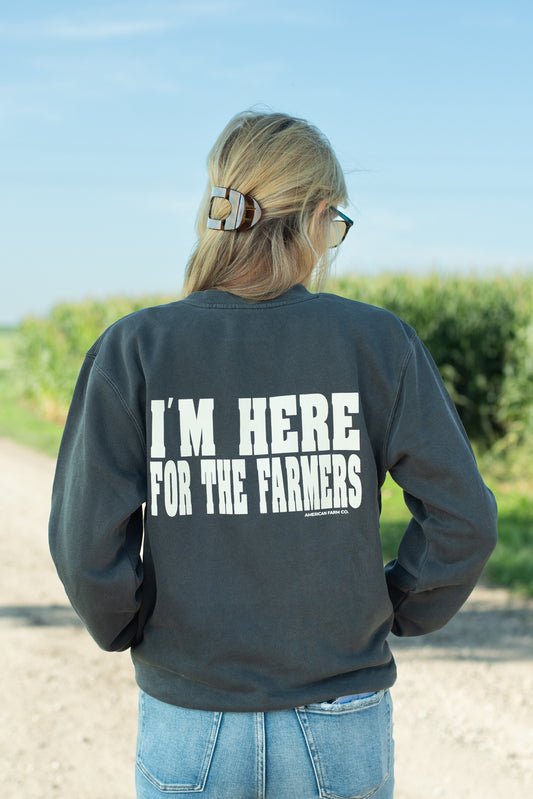 'I'm Here for the Farmers' Charcoal Crewneck