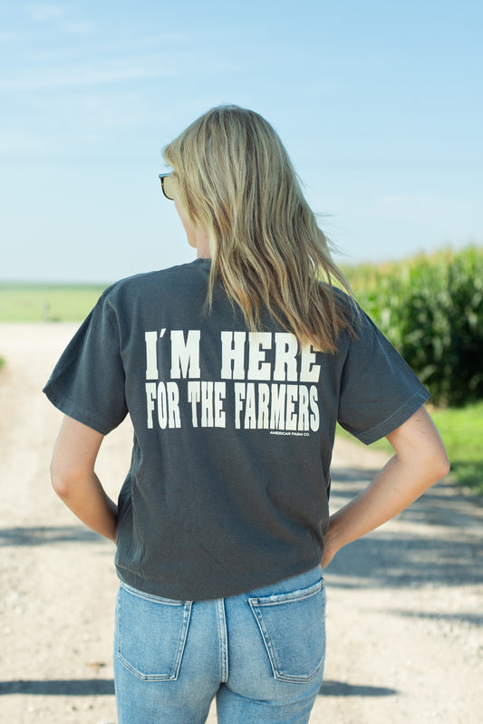'I'm Here for the Farmers' Charcoal Tee