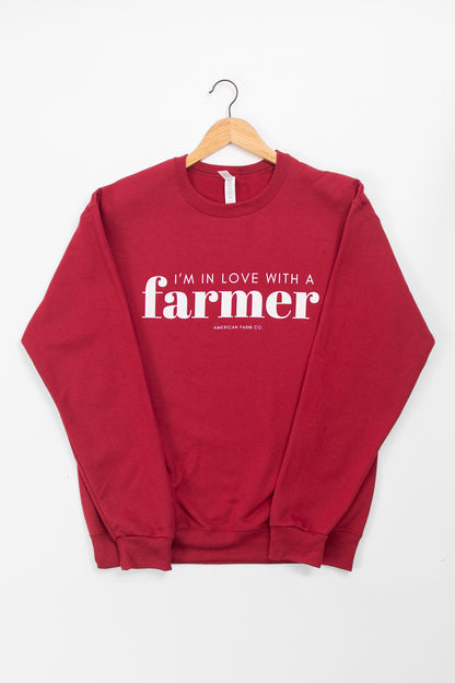 'I'm in Love with a Farmer' Red Crewneck