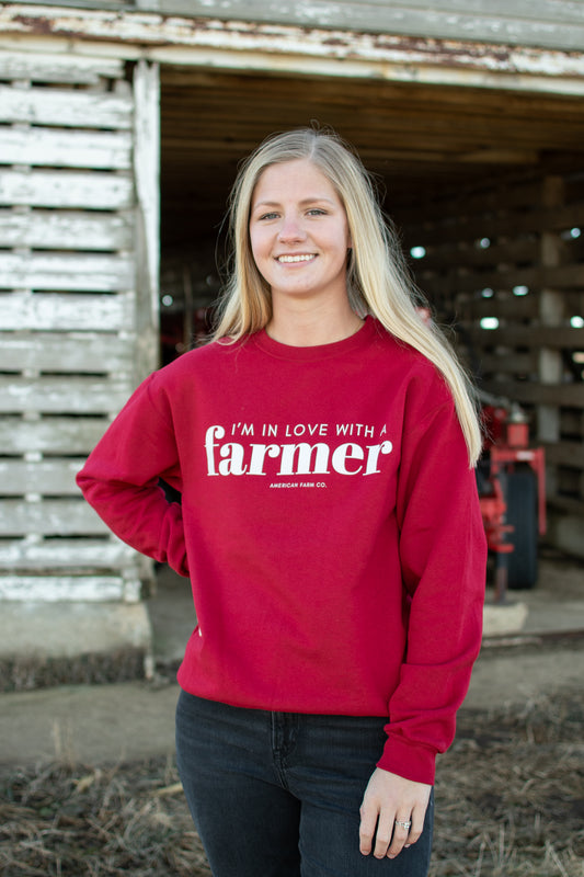 'I'm in Love with a Farmer' Red Crewneck