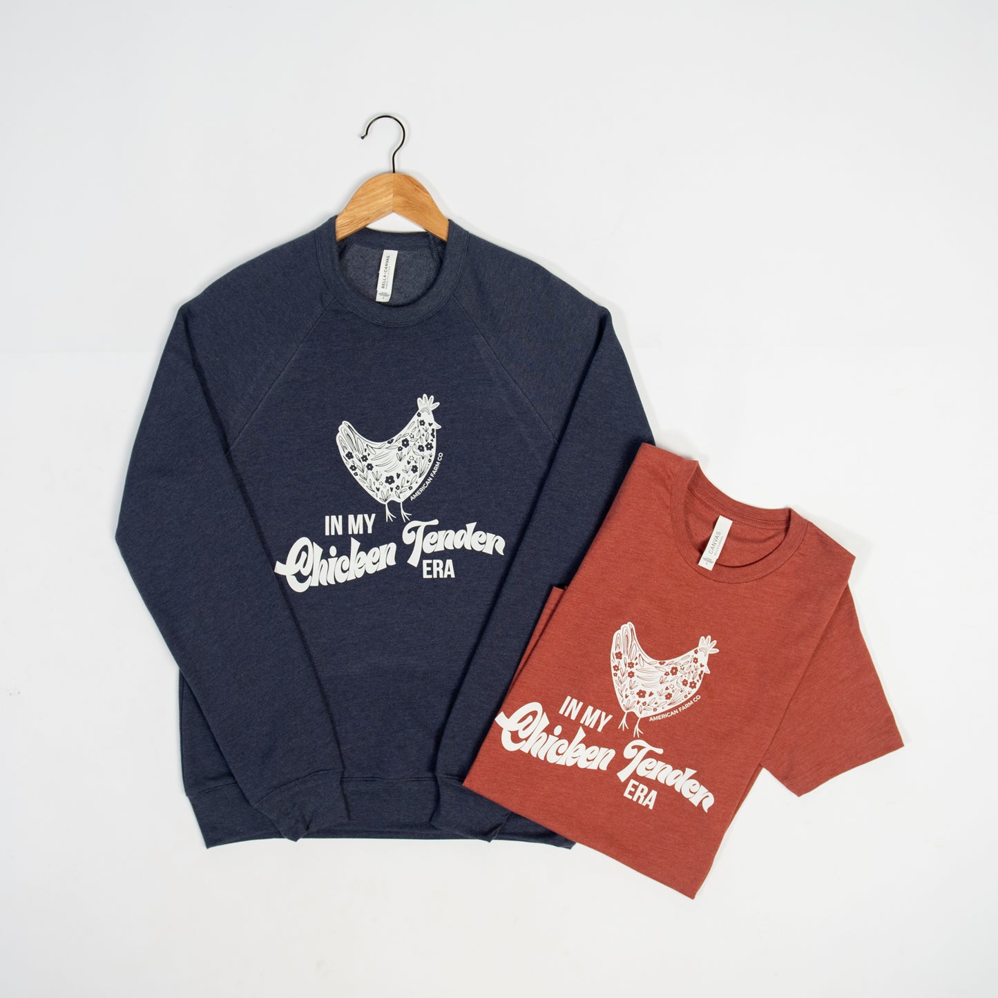 In My Chicken Tender Era Heather Navy Crewneck