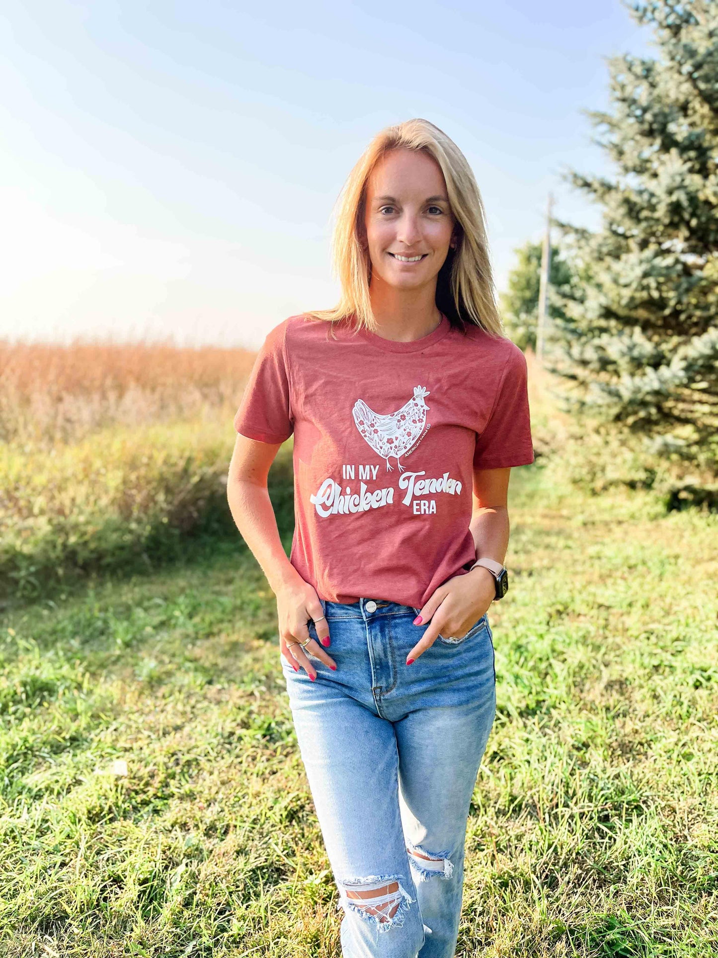 In My Chicken Tender Era Rust Tee - American Farm Company