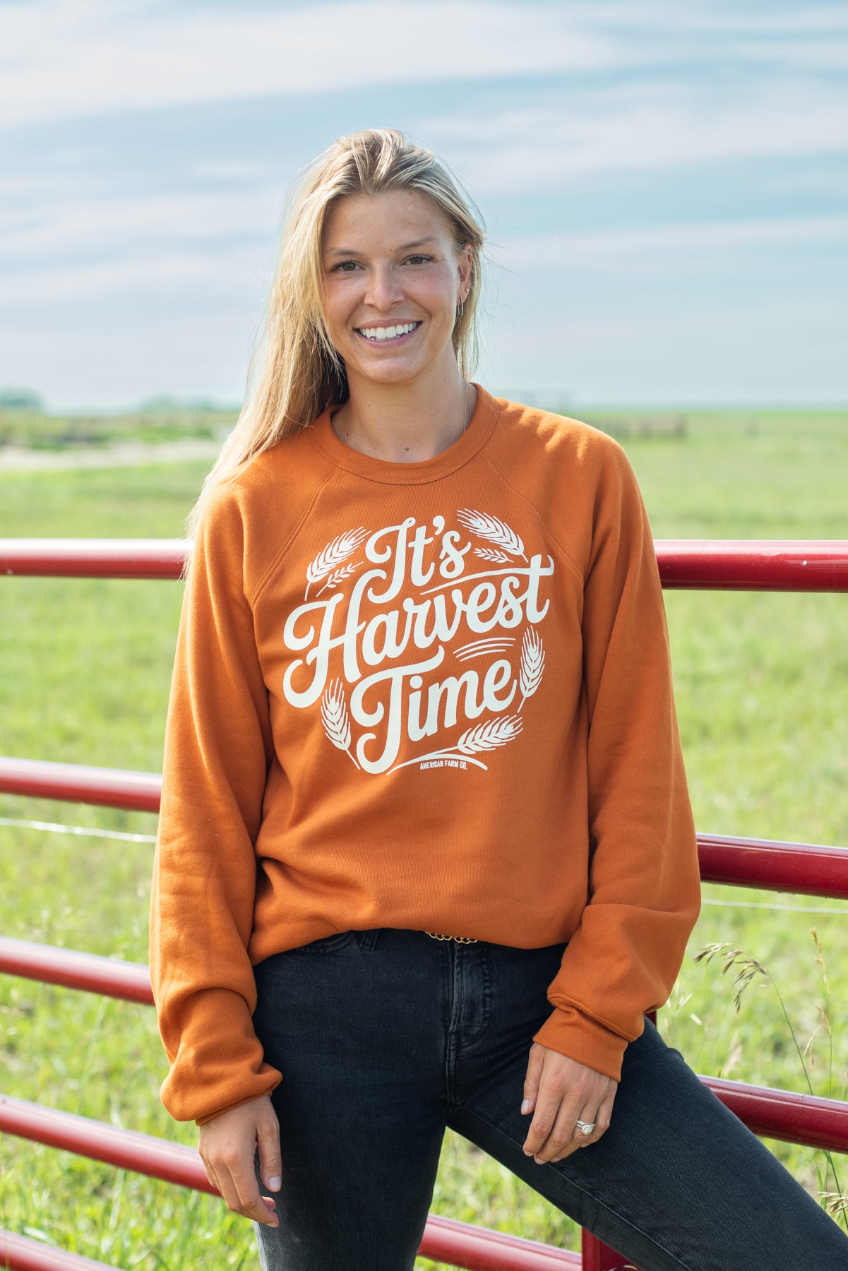 'It's Harvest Time' Rust Crewneck