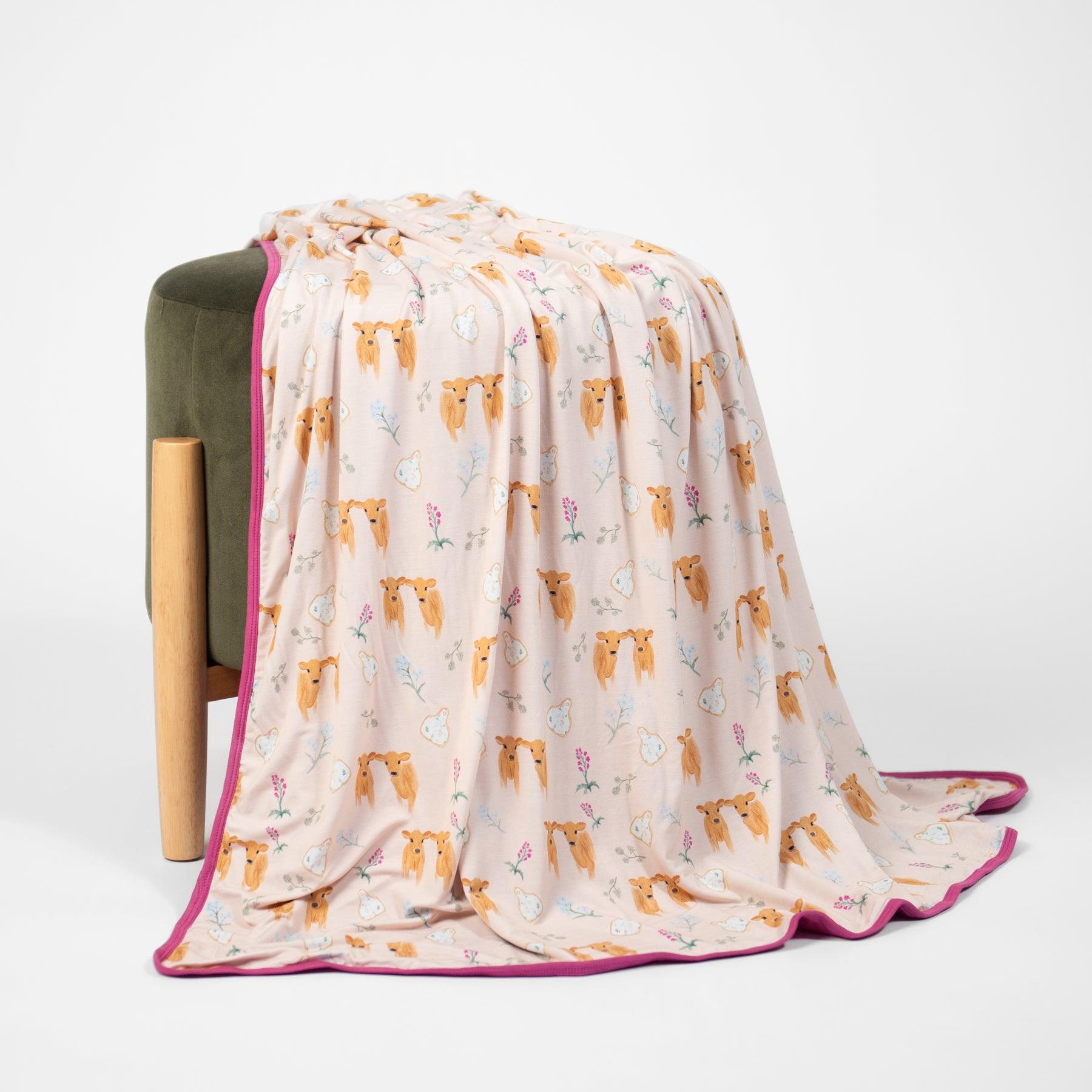 Jersey Calves & Ear Tags Kids Bamboo Blanket - American Farm Company