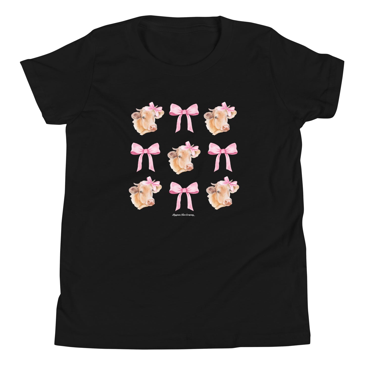 Jersey Cows & Bows Black Youth Tee