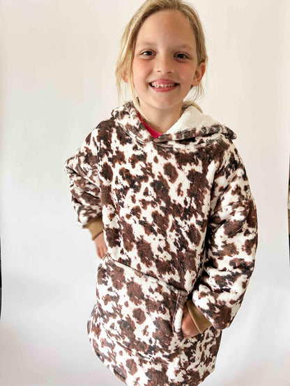 Kids Cow Print Wearable Blanket - American Farm Company