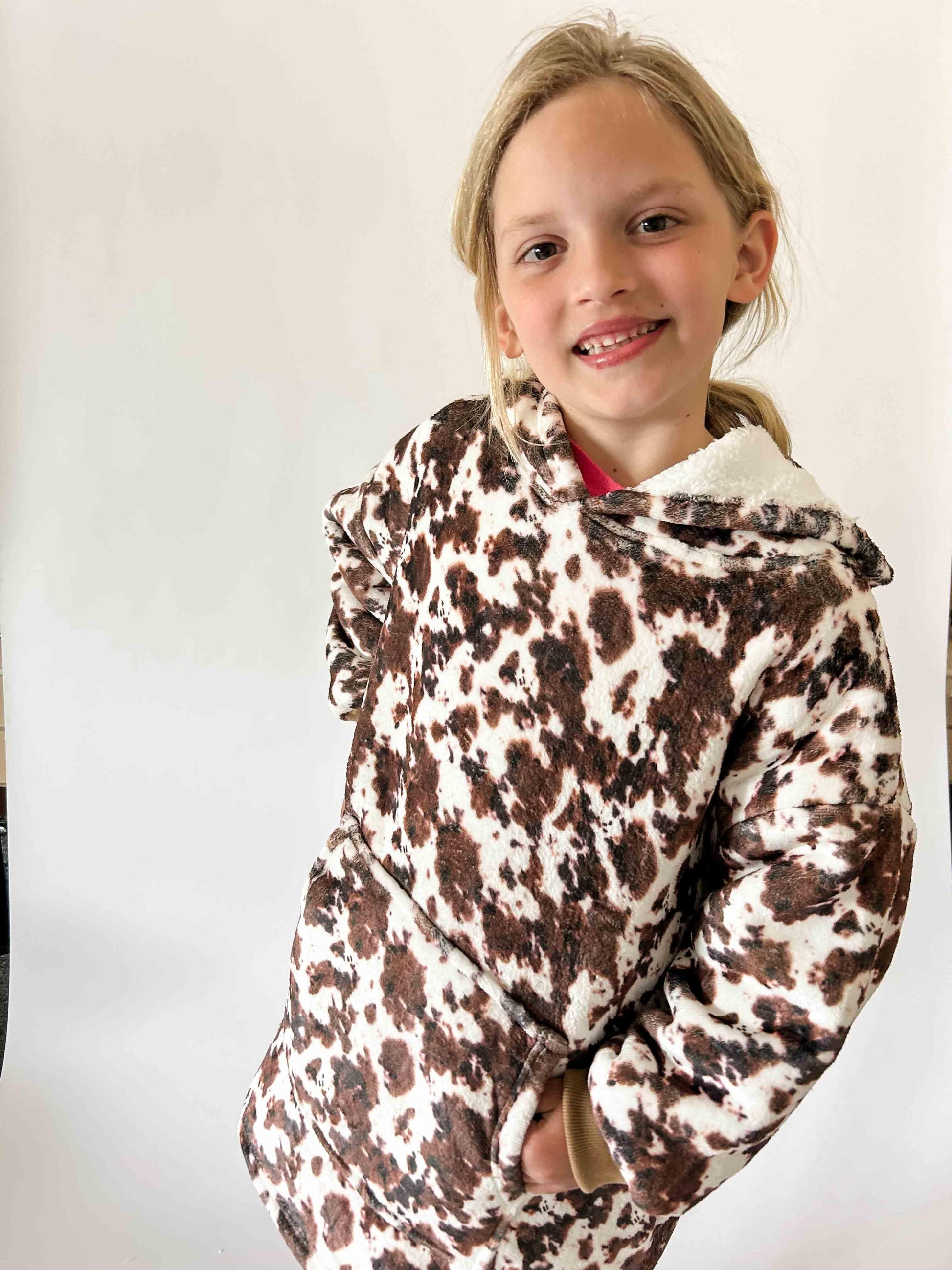 Kids Cow Print Wearable Blanket - American Farm Company