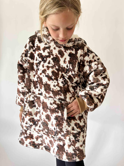 Kids Cow Print Wearable Blanket - American Farm Company