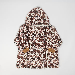 Kids Cow Print Wearable Blanket