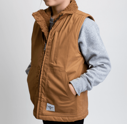 AFC Sherpa Lined Brown Vest - Toddler/Youth - American Farm Company