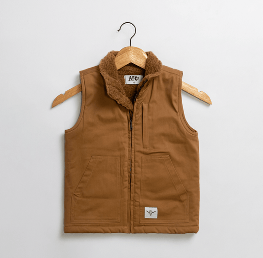 AFC Sherpa Lined Brown Vest - Toddler/Youth - American Farm Company