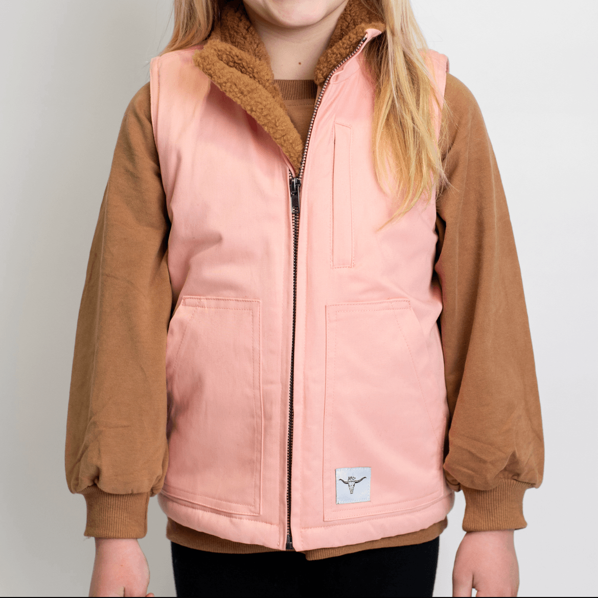 AFC Sherpa Lined Pink Vest - Toddler/Youth - American Farm Company