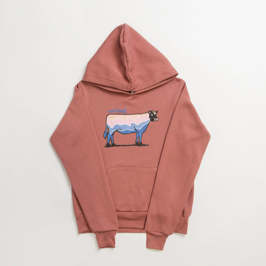 Kids Retro 'Eat Beef' Mauve Youth & Toddler Hoodie - American Farm Company