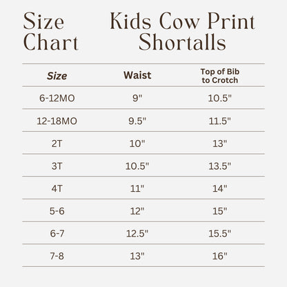 Cow Printed Denim Baby/Youth Overalls