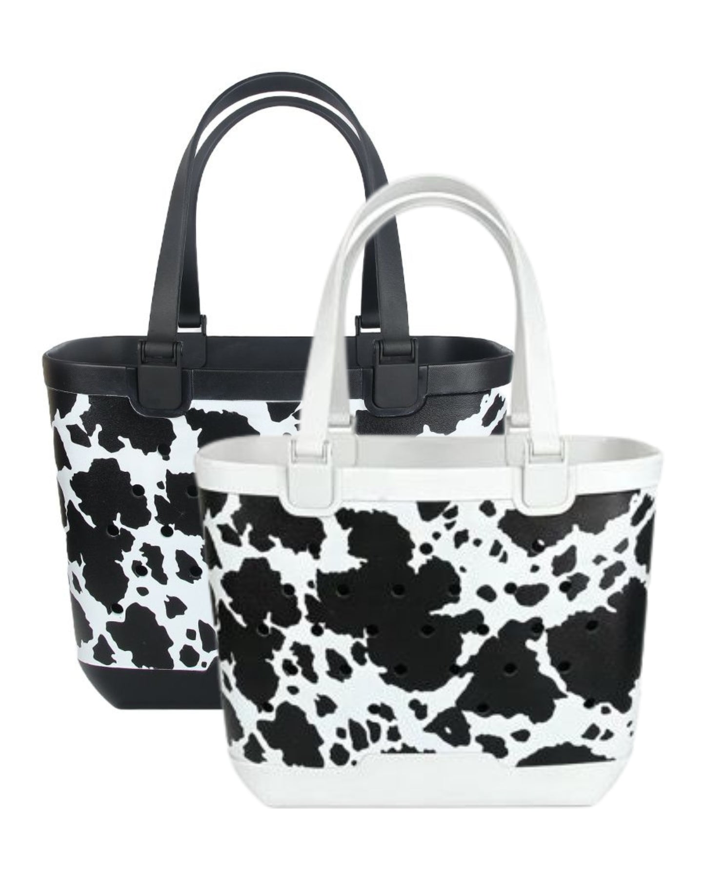 *PREORDER* Cow Print Rubber Tote Bag - Small