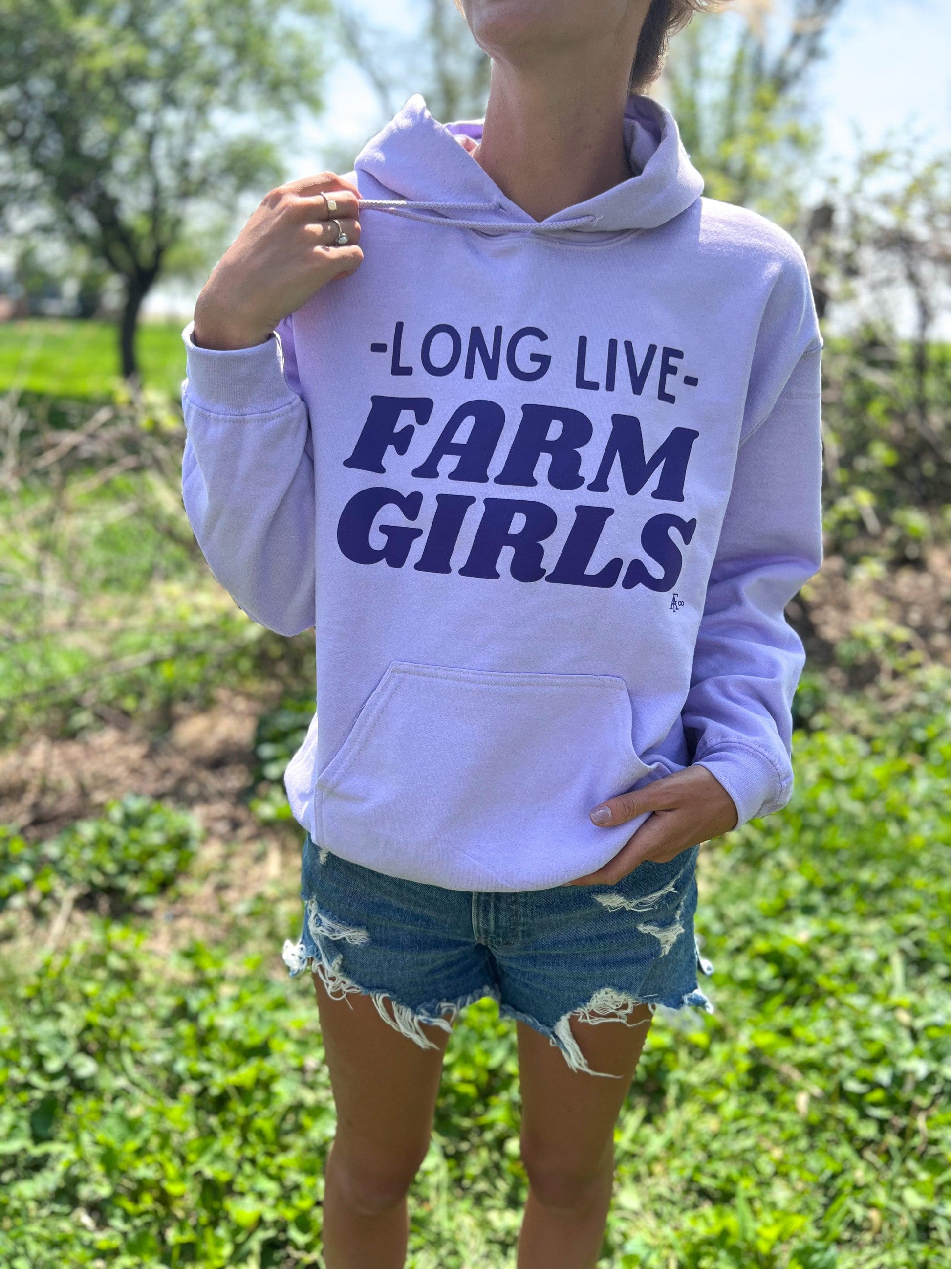 'Long Live Farm Girls' Orchid Hoodie - American Farm Company