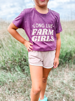 Long Live Farm Girls Maroon Tee - Youth & Toddler